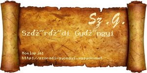 Szórádi Gyöngyi névjegykártya