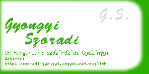 gyongyi szoradi business card